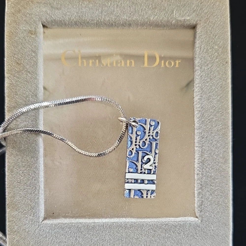 Christian Dior Enamel Oblique Trotter Necklace - Picture 6 of 9